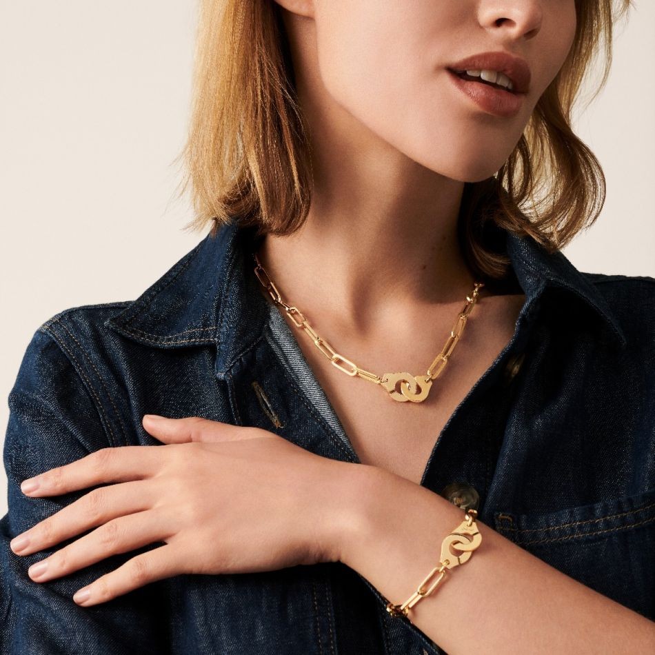 Collier et bracelet Menottes dinh van en or jaune | LEPAGE