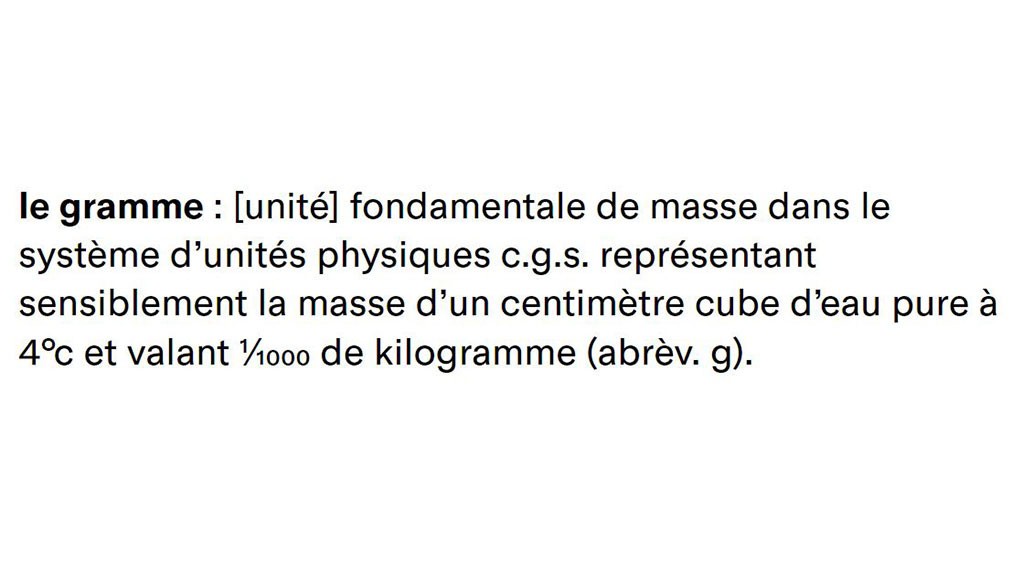 defintiion du gramme