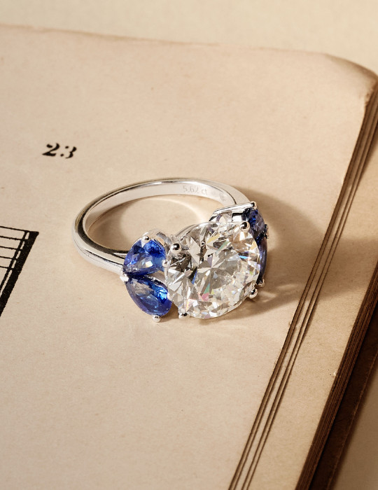 pièce exceptionnelle lepage or blanc diamant 5,62 carats