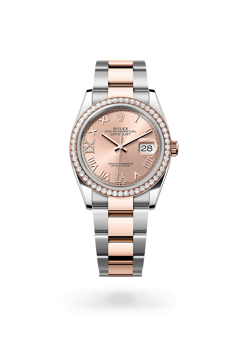 Rolex - Datejust 36 - Oyster, 36 mm, acier Oystersteel, or Everose et diamants