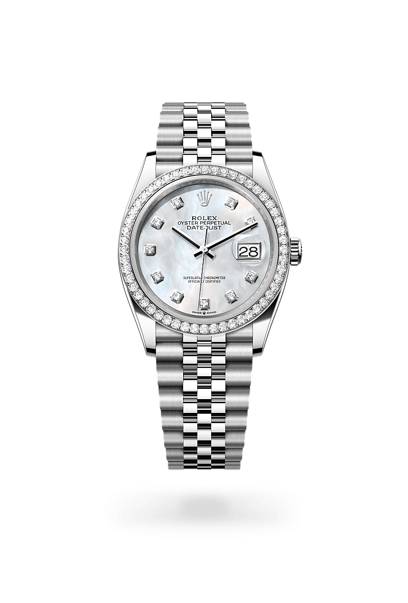 Rolex - Datejust 36 - Oyster, 36 mm, acier Oystersteel, or gris et diamants
