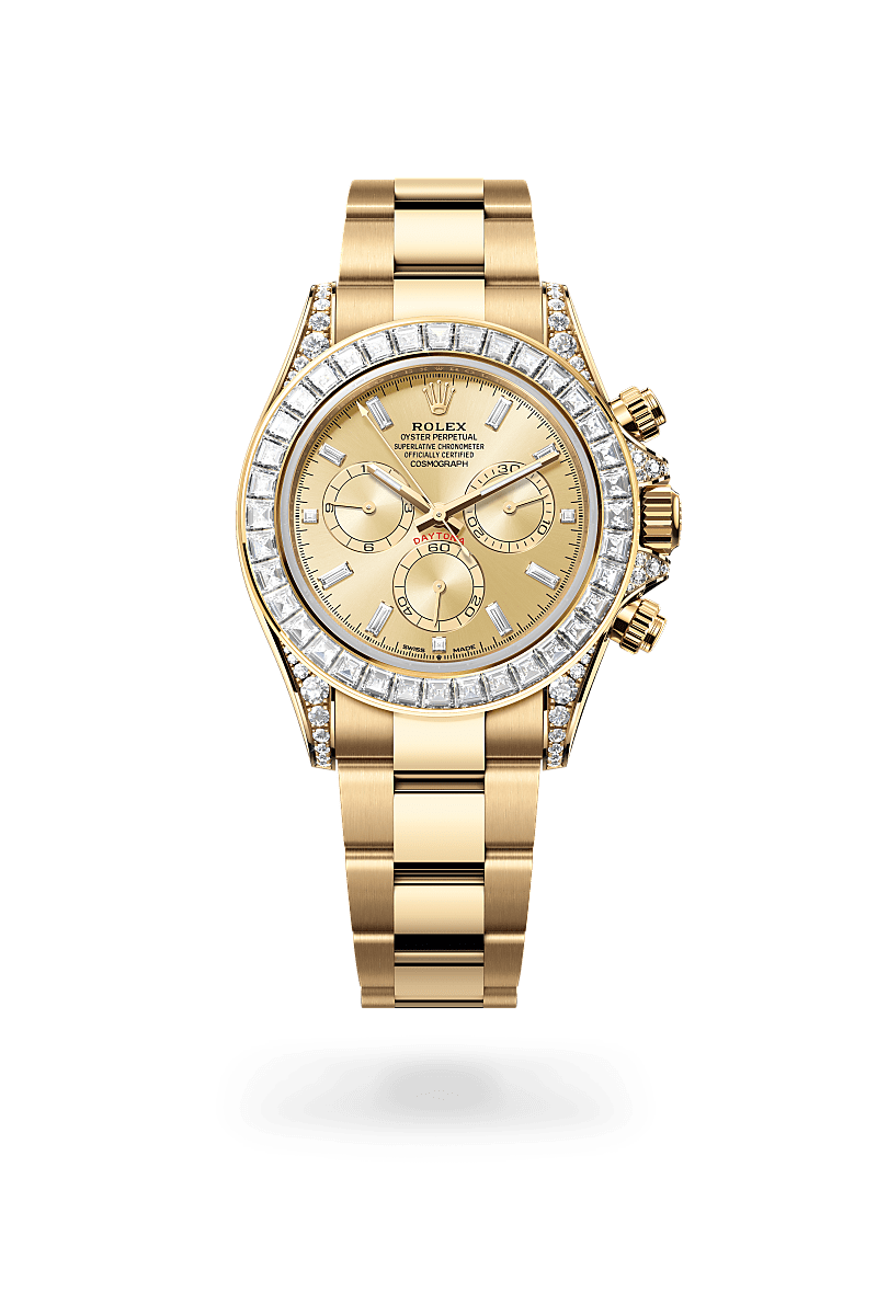 Rolex - Cosmograph Daytona - Oyster, 40 mm, or jaune et diamants