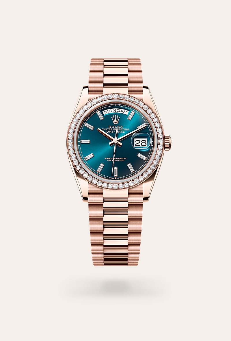 Rolex - Day-Date 36 - Oyster, 36 mm, or Everose et diamants