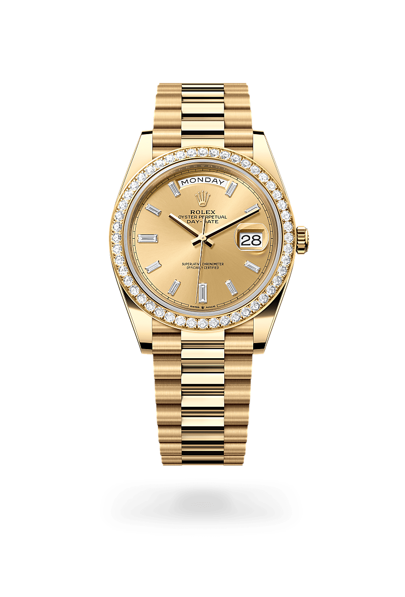 Rolex - Day-Date 40 - Oyster, 40 mm, or jaune et diamants