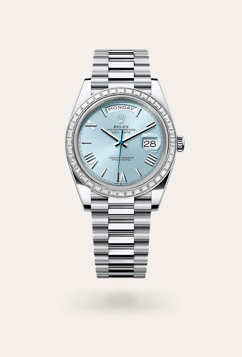 Rolex - Day-Date 40 - Oyster, 40 mm, platine et diamants