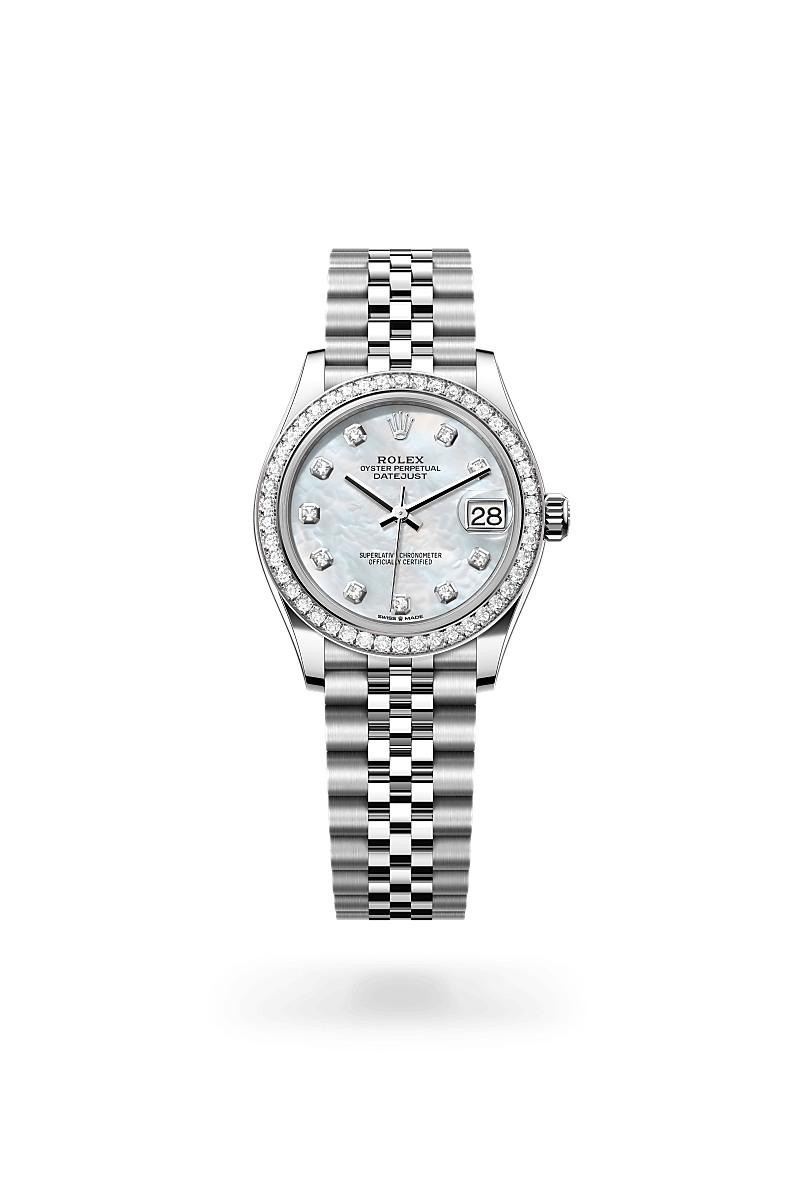 Rolex - Datejust 31 - Oyster, 31 mm, acier Oystersteel, or gris et diamants