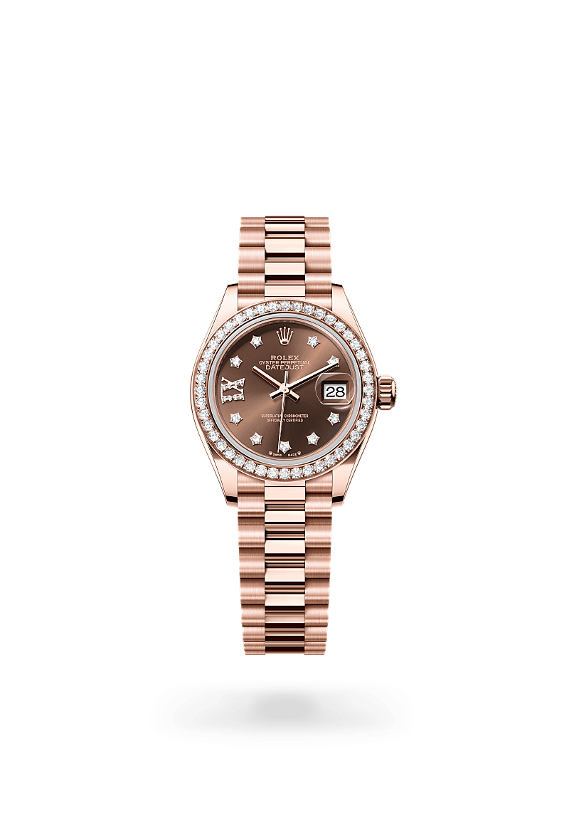 Rolex - Lady-Datejust - Oyster, 28 mm, or Everose et diamants