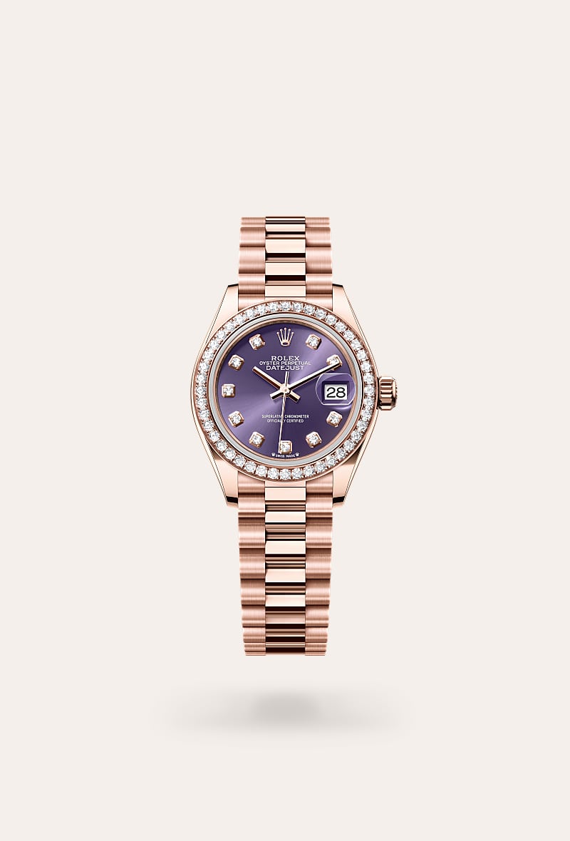 Rolex - Lady-Datejust - Oyster, 28 mm, or Everose et diamants