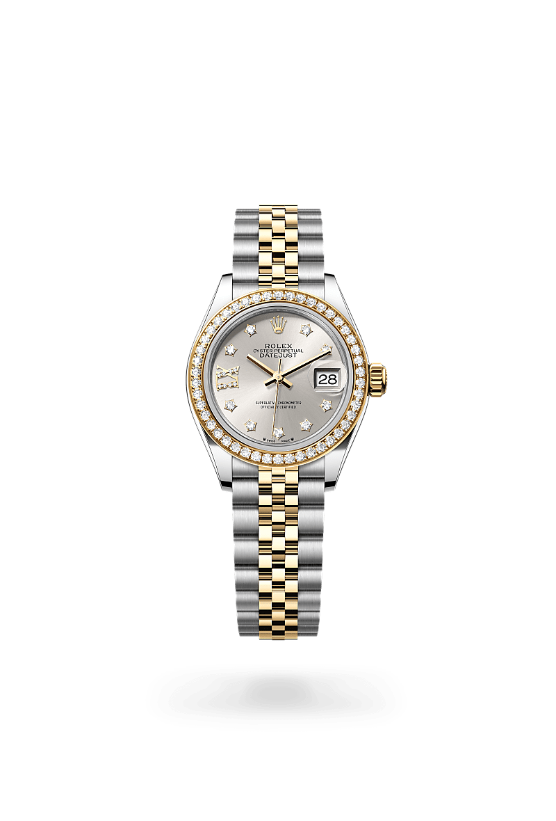 Rolex - Lady-Datejust - Oyster, 28 mm, acier Oystersteel, or jaune et diamants