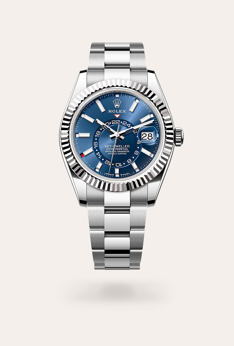 Rolex - Sky-Dweller - Oyster, 42 mm, acier Oystersteel et or gris